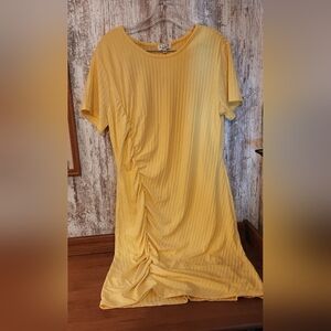 Sunny Yellow Ruched Maxi Dress